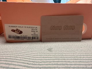 Ciabatte Miu Miu Beige/Marrone Taglia 36