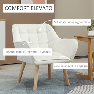Poltrona di Design Scandinavo, Poltrona in Velluto e Legno, Colore Petrolio, per Soggiorno o Ufficio, 67X61.5X71Cm
