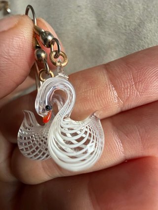 Orecchini Cigno Vetro Murano