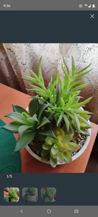 Maceta con Plantas Artificiales Verdes