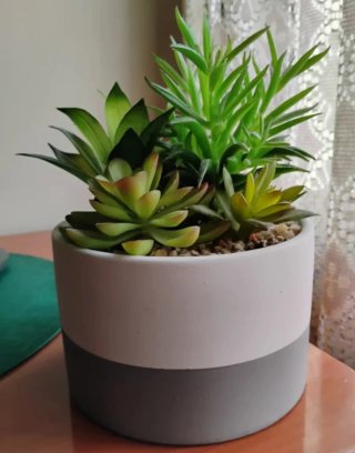 Maceta con Plantas Artificiales Verdes