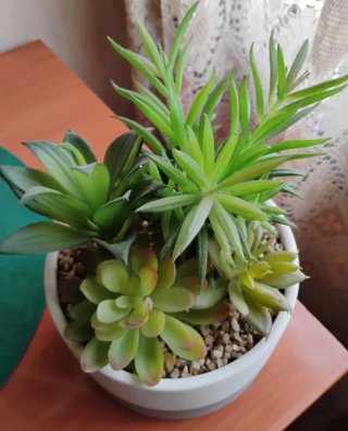 Maceta con Plantas Artificiales Verdes