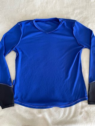 Camiseta deportiva ARTENGO azul manga larga