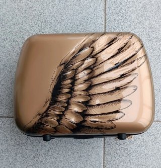 Maletín maquillaje alas doradas