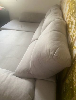Sofá chaise longue gris 3 plazas convertible