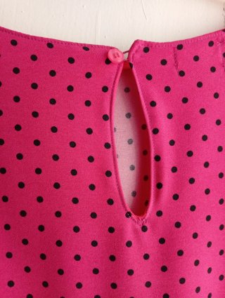 Vestido rosa lunares manga larga