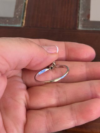 Anillo oro blanco 18 k con piedra