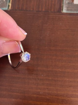 Anillo oro blanco 18 k con piedra