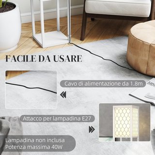 Lámpara De Pie 2 en 1 Ahorra Espacio Con 3 Estantes, Lámpara Moderna Para Sala, Salón Y Oficina, Casquillo E27, 26 X 26 X 160 Cm, Blanco