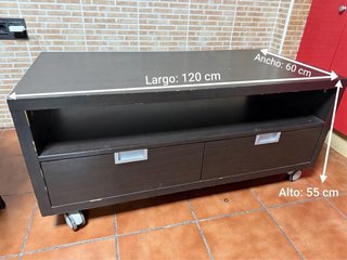 Mueble TV con ruedas 120x60x55 cm