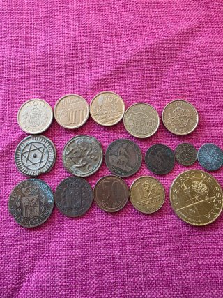 Lote 16 monedas antiguas españolas