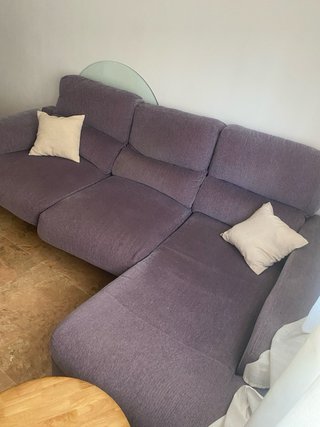 Sofá chaiselongue gris lila