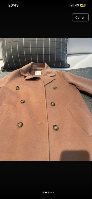 Abrigo Mango Lana Beige Talla M