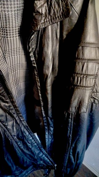 Chaqueta de piel vintage negra