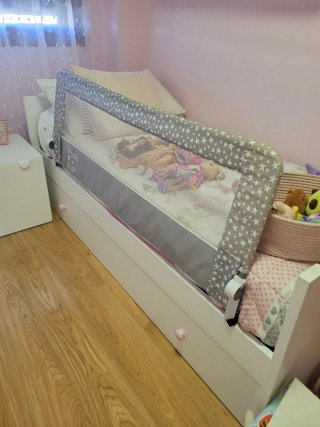 Barrera seguridad Cama Niños Jane Estrellas Gris