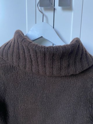 Jersey Massimo Dutti Marrón Cuello Alto Talla S