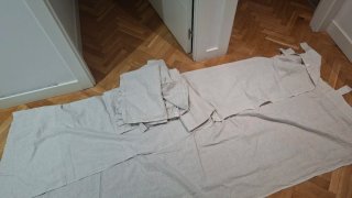 4 Cortinas Zara Home Rayas Gris y Beis