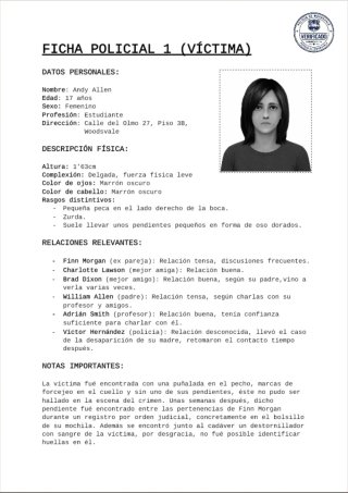 Juego Caso policial para resolver: Andy Allen