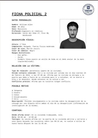 Juego Caso policial para resolver: Andy Allen