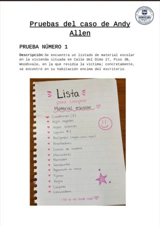 Juego Caso policial para resolver: Andy Allen