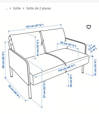 Sofá 2 plazas Ikea gris