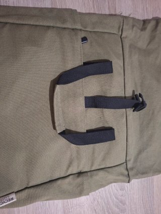 Bolso Mochila Caqui Algodón Reciclado