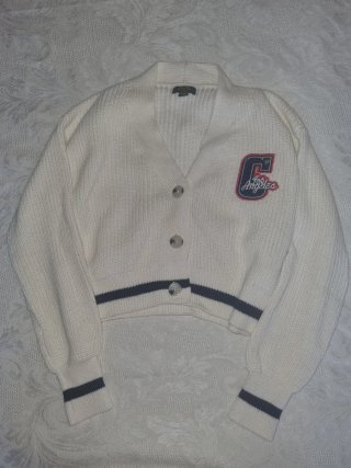 Maglioncino bianco con patch Los Angeles