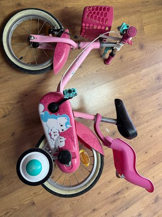 Bicicleta infantil Btwin rosa 3 años