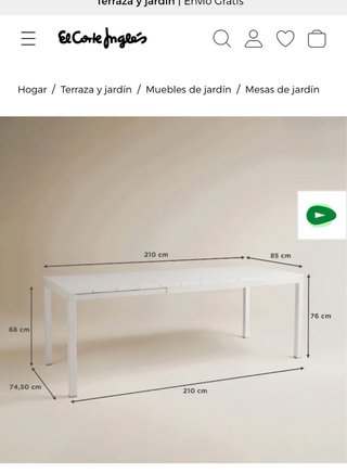 Mesa extensible jardín y 4 sillas