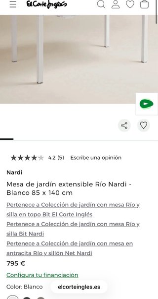 Mesa extensible jardín y 4 sillas