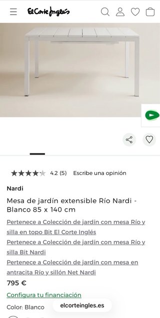 Mesa extensible jardín y 4 sillas