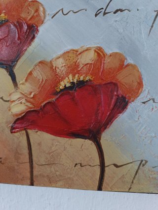 Dos cuadros decorativos flores con relieve