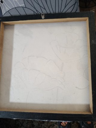 Dos cuadros decorativos flores con relieve