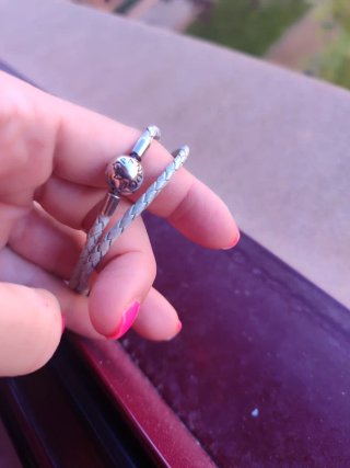 Pulsera Cuero Pandora Doble Vuelta Plata