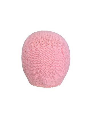 Capota de lana rosa bebé 9 a 12 meses