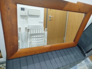 Espejo de madera y cristal