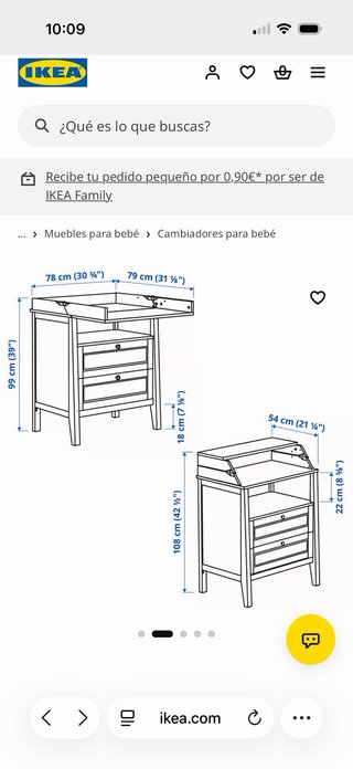 Cómoda con cambiador blanca