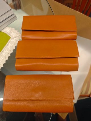 Joyeros de piel naranja y beige