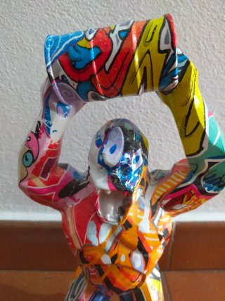 Figura Gorila Graffiti Multicolor