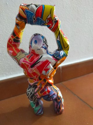 Figura Gorila Graffiti Multicolor