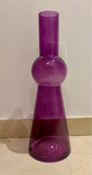 Jarrón de cristal IKEA morado/fucsia – 59 cm