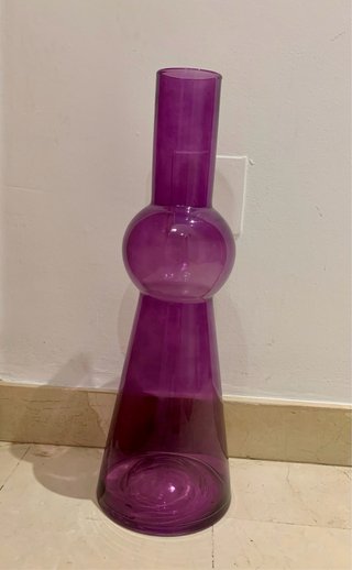Jarrón de cristal IKEA morado/fucsia – 59 cm