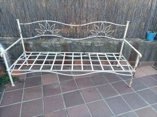 Banco de jardín hierro forjado blanco