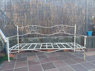 Banco de jardín hierro forjado blanco