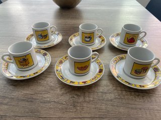 Juego 6 tazas café FRANCOFORTE con platos