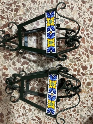 Lámparas de techo con azulejo decorativo