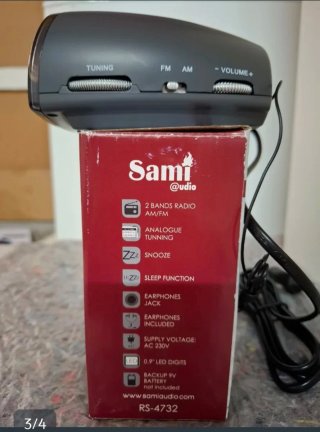Radio Despertador Negro WS-4732