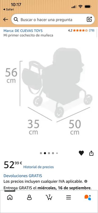 Carrito de bebé de juguete floral