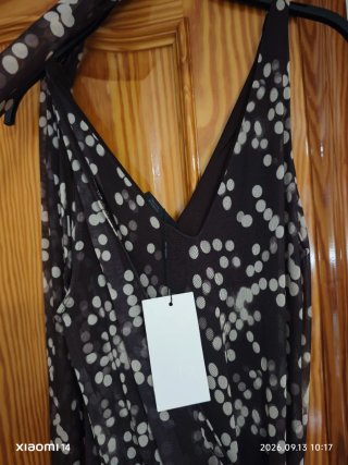 Vestido largo de lunares