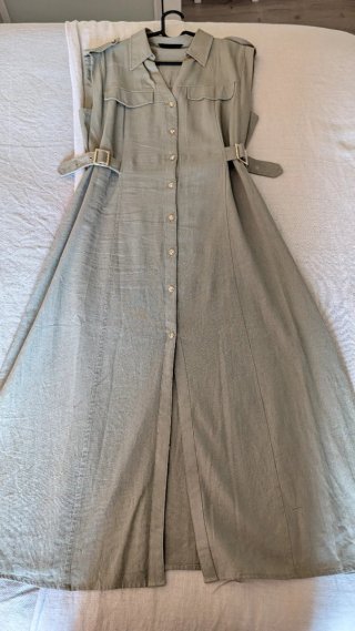 Vestido largo Zara verde oliva Talla L
